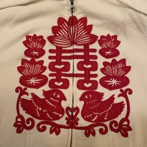 Vintage Size M Lucky Brand 囍 double happiness zip hoodie jacket